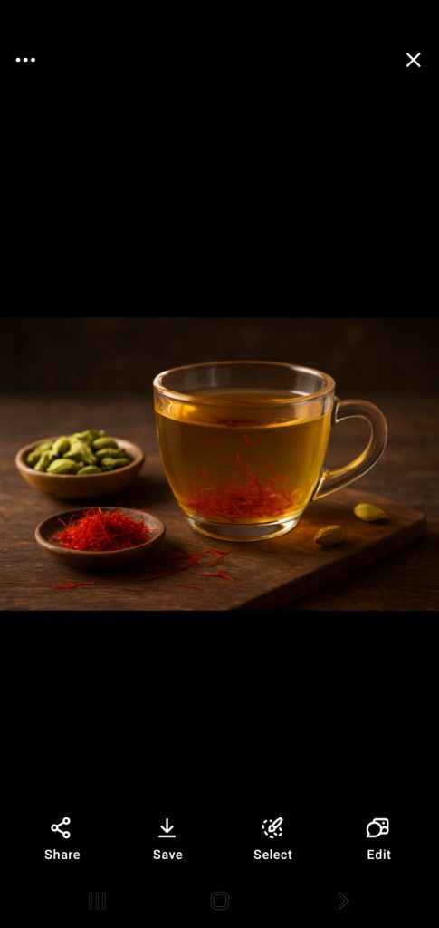 دمنوش زعفران و هل